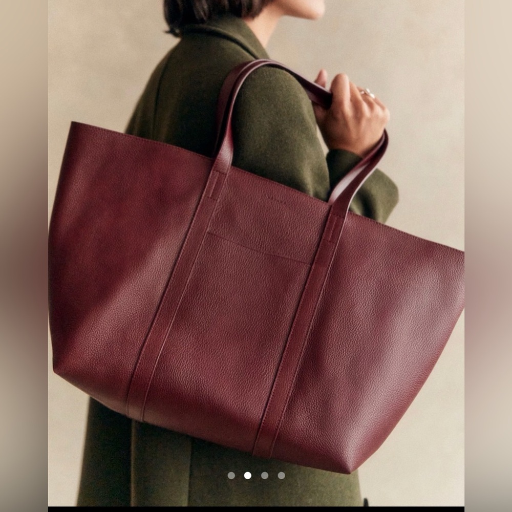 Sezane Gabin Bag Burgundy Grained